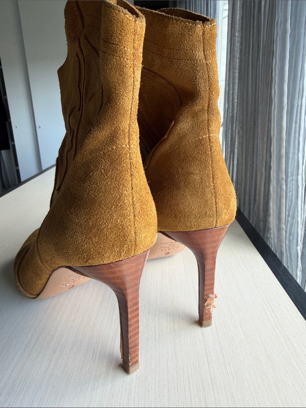 BA&SH Brown Suede Western Ankle Boots - - Picture 4 of 5